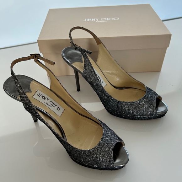 Jimmy Choo Lame glitter dress shoes. Women's size 7.5 (37.5) - Picture 6 of 10